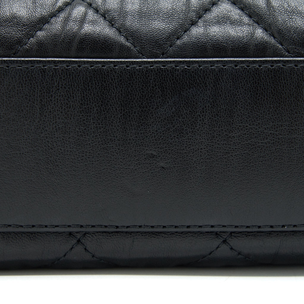 Chanel Small CC Wrapped Strap Bag Lambskin Black In Crumpled
