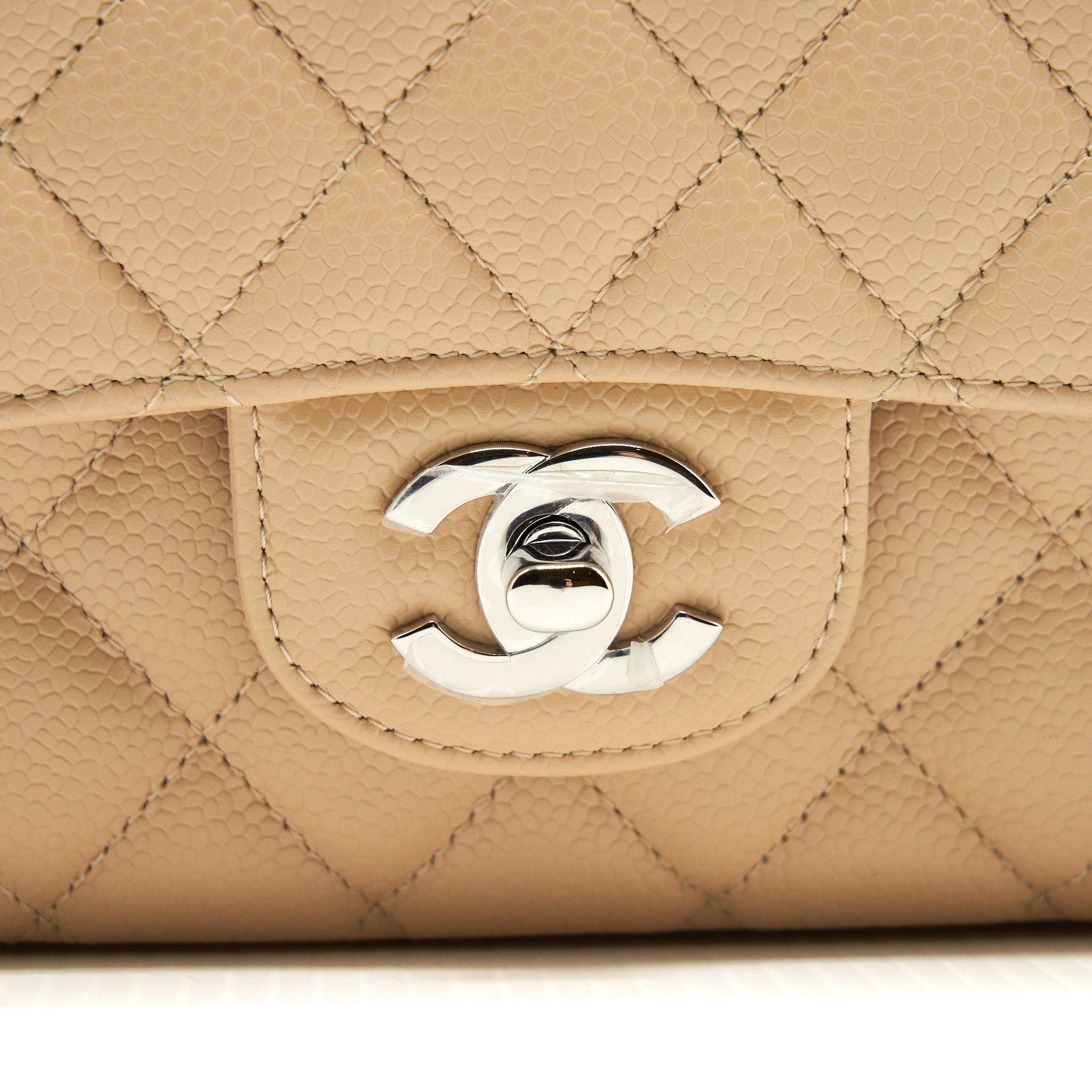 Chanel Medium Classic Double Flap Bag Caviar Beige