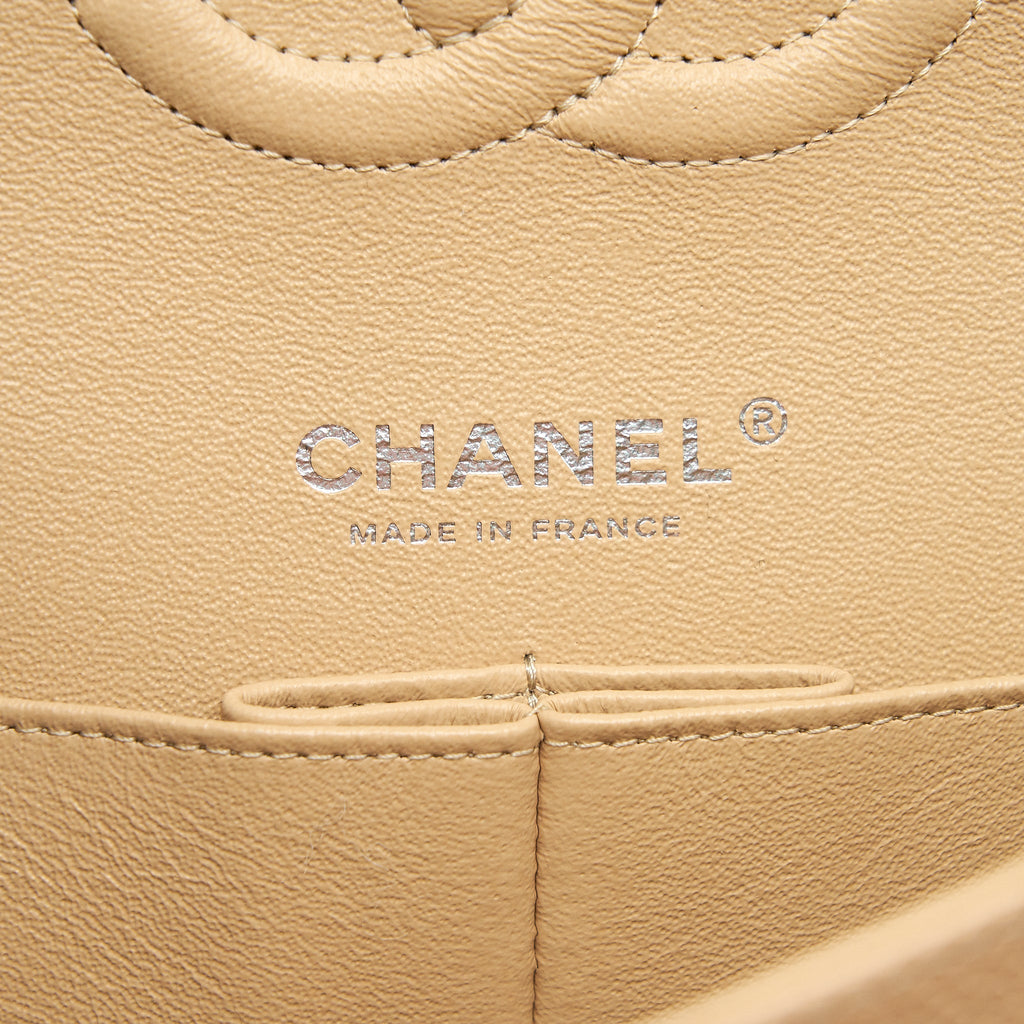 Chanel Medium Classic Double Flap Bag Caviar Beige