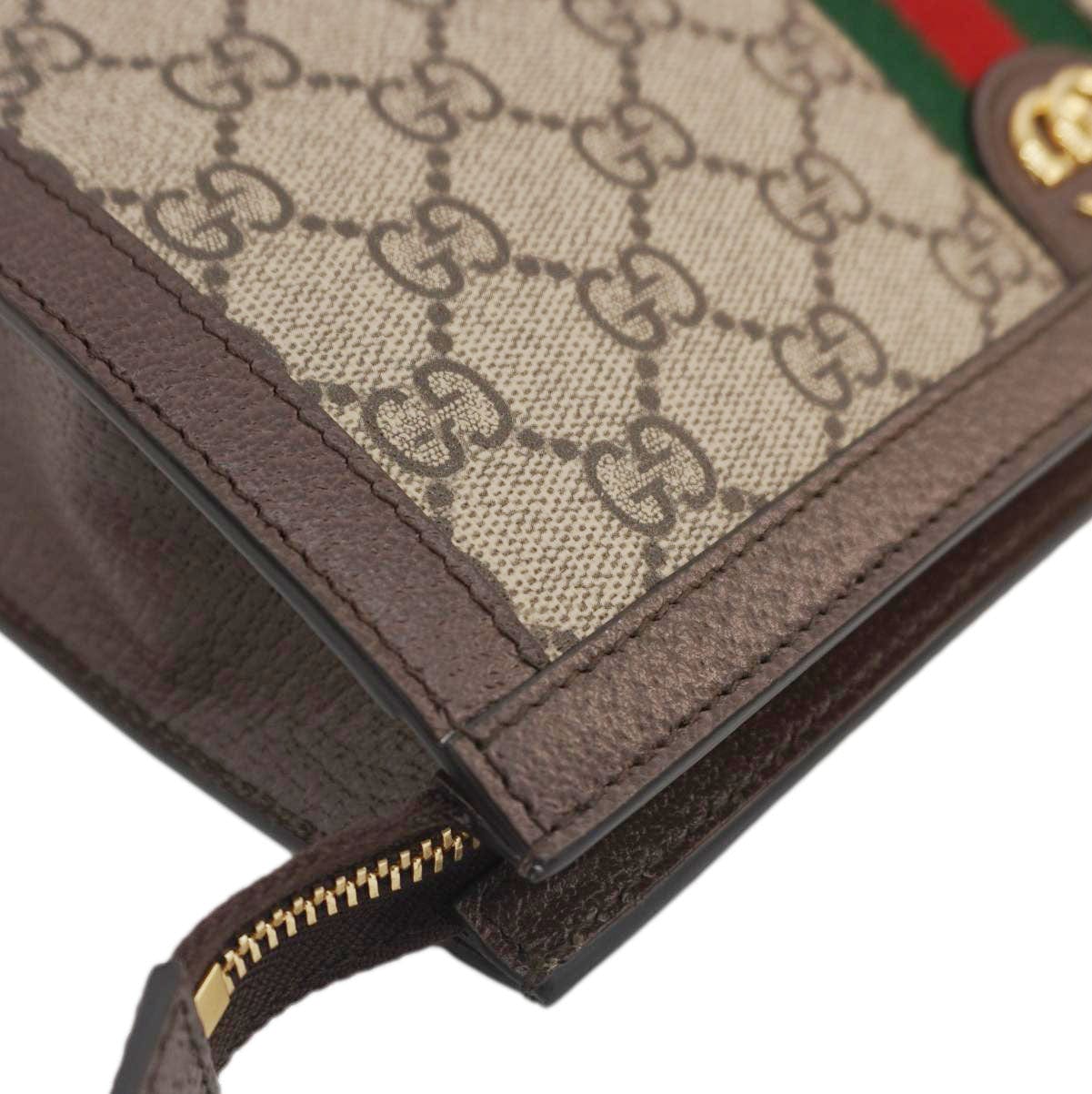 GUCCI Ophidia GG Supreme Canvas Zip Pouch Beige 625549