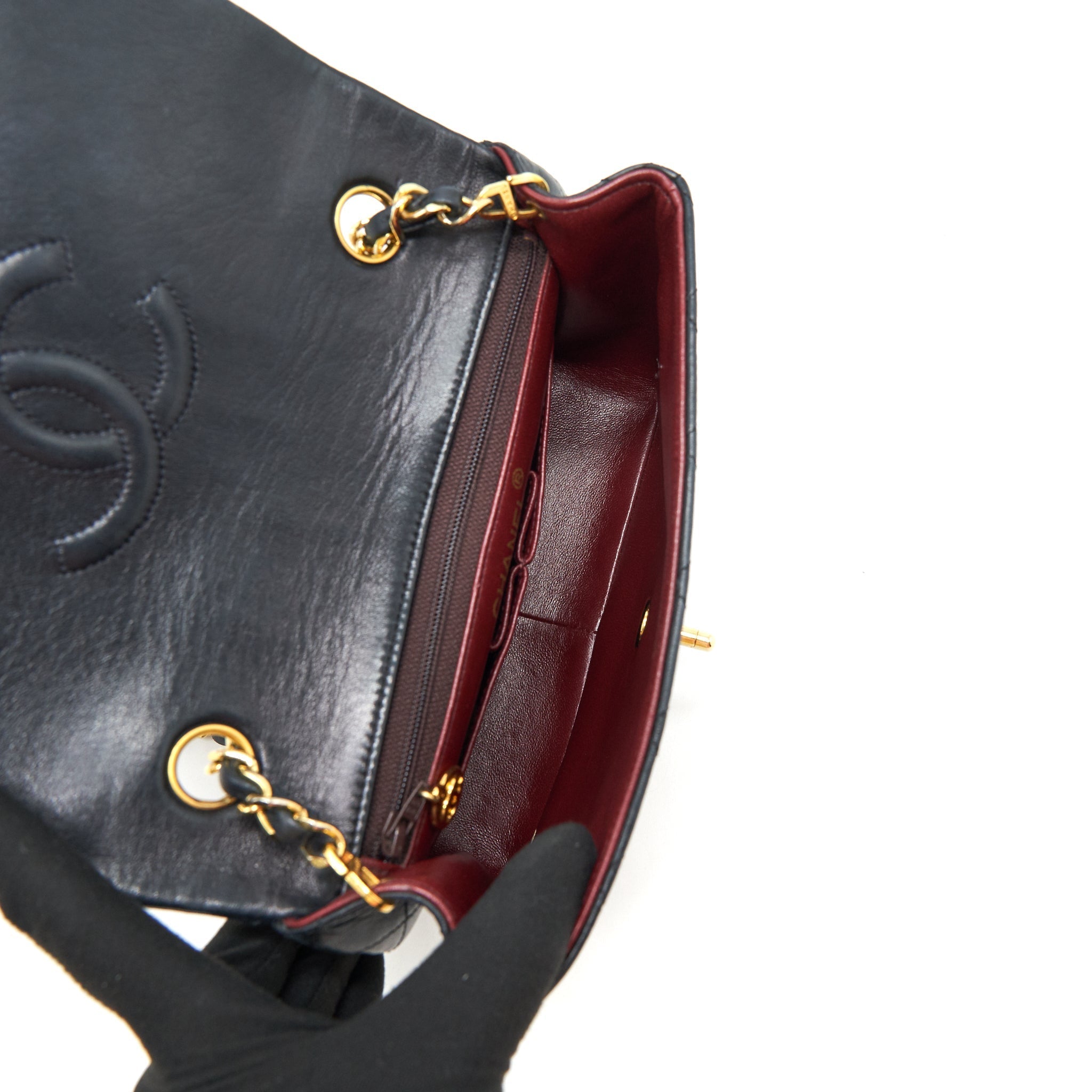 Chanel Vintage Small Flap Bag Lambskin Black