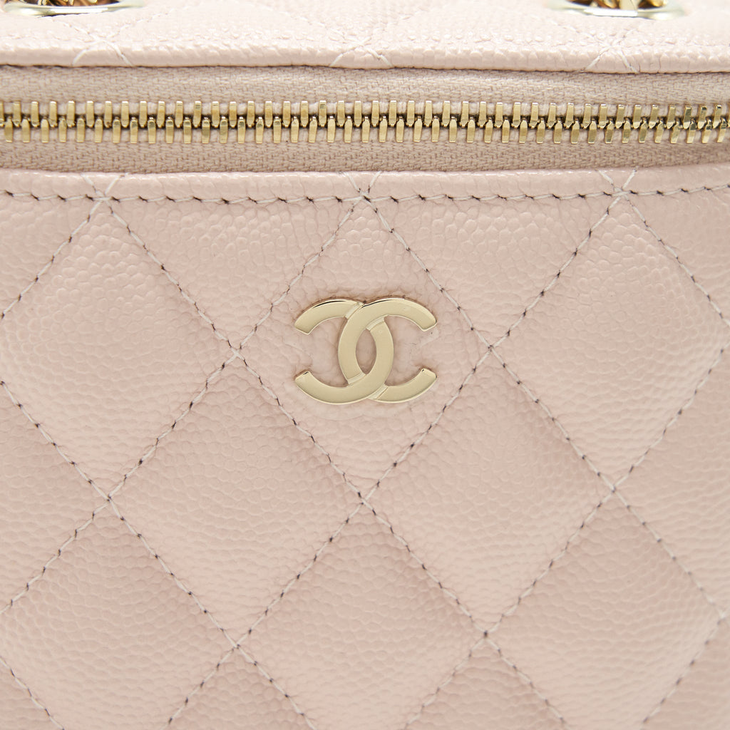 Chanel 21C Vertical Vanity On Chain Caviar Light Pink L
