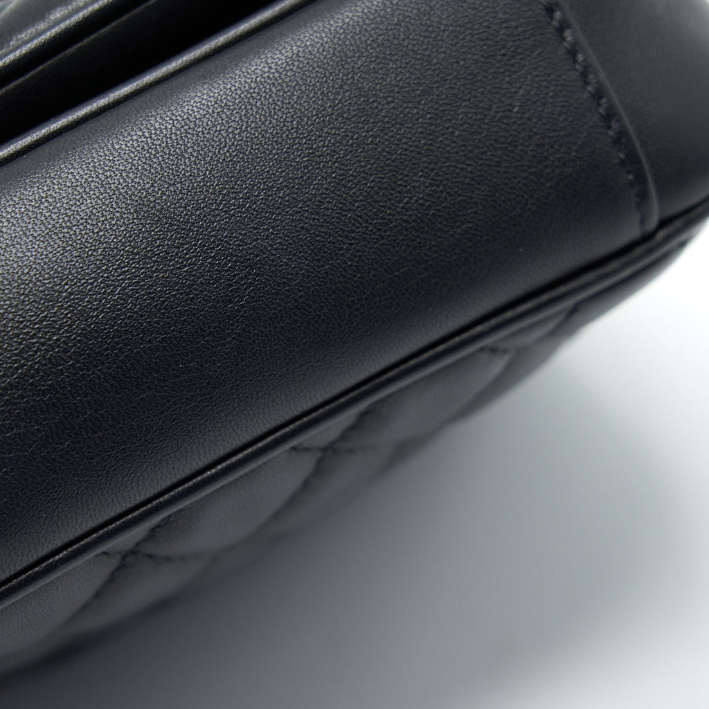 Chanel Square Flap Bag Lambskin In Black