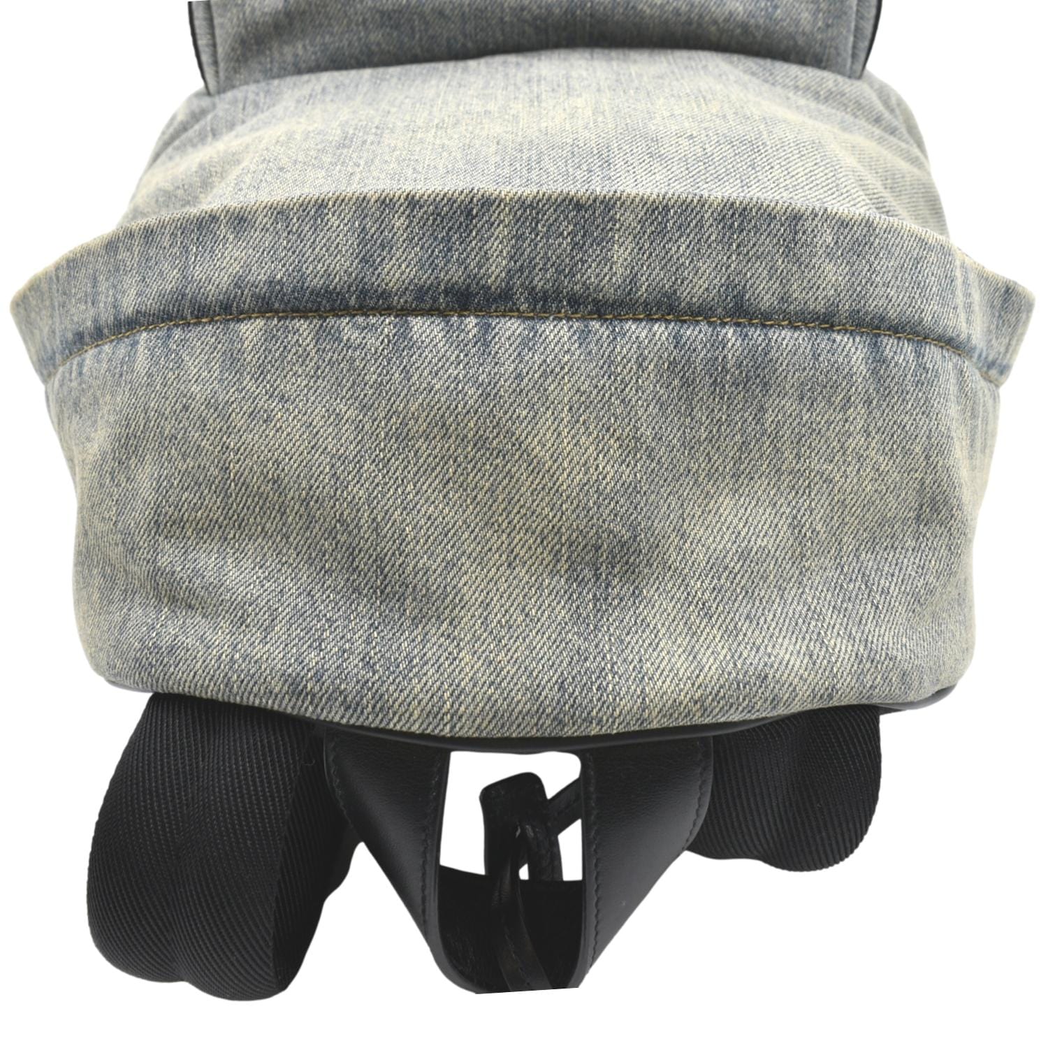 YVES SAINT LAURENT Denim Backpack Bag Gray