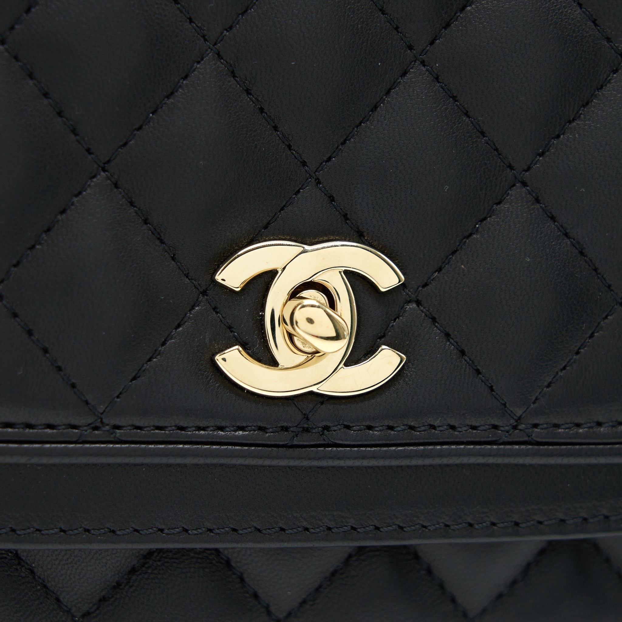 Chanel Square Flap Bag Lambskin In Black