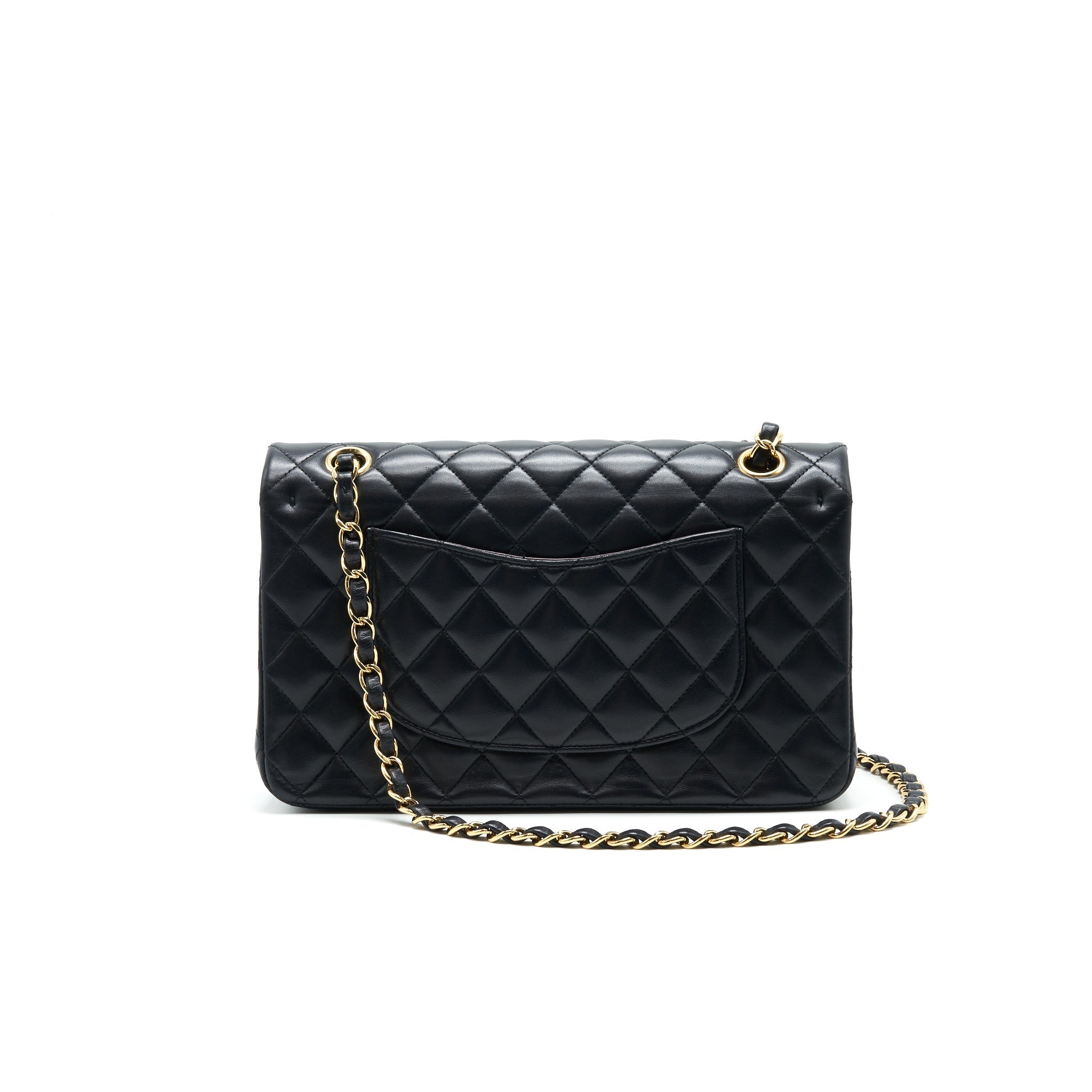 CHANEL MEDIUM CLASSIC DOUBLE FLAP LAMBSKIN BLACK
