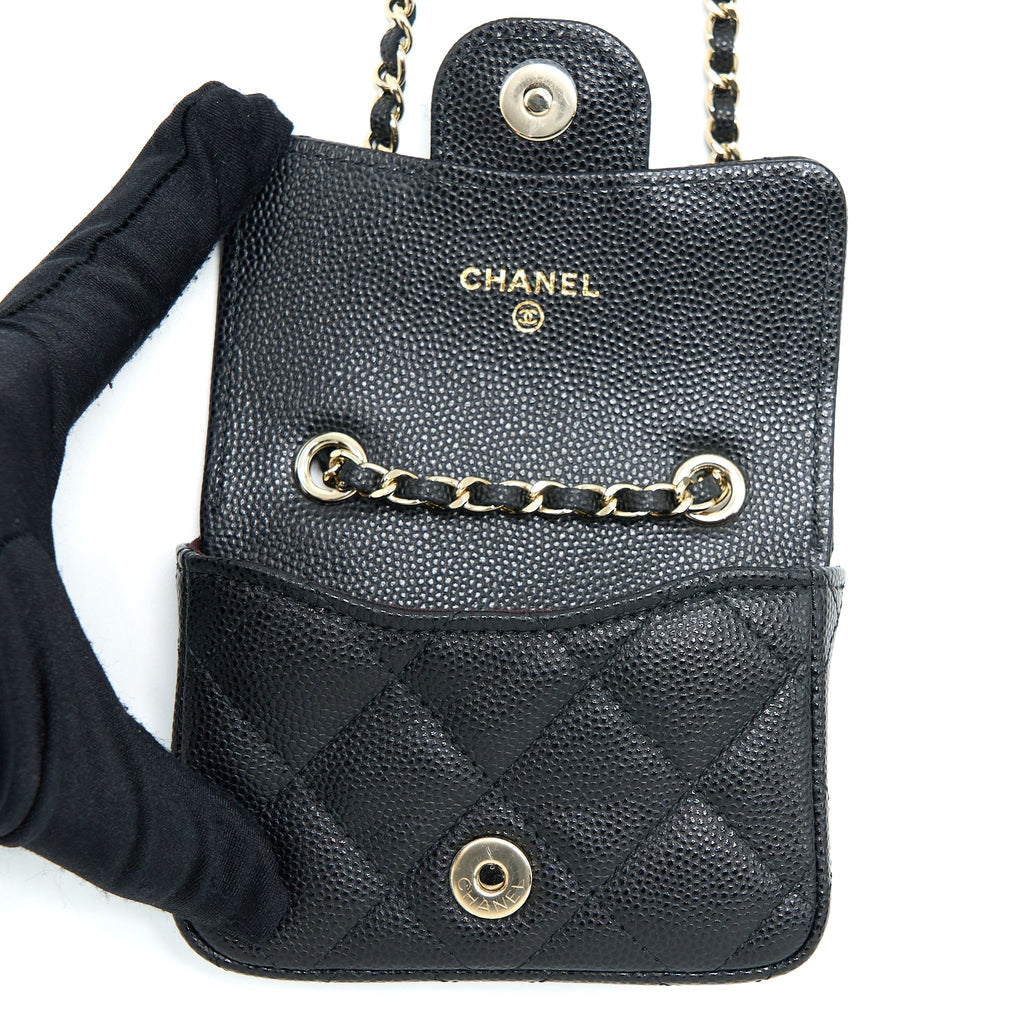 Chanel Flap holder Belt Bag Caviar Black L
