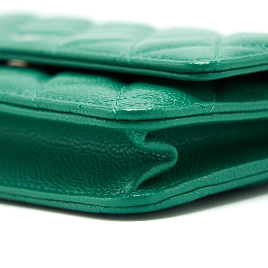 Chanel Classic Wallet On Chain Caviar Green