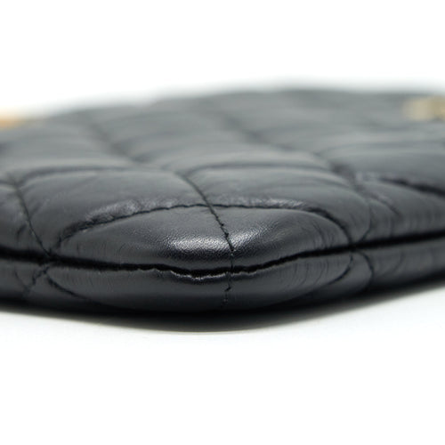 Chanel 2.55 Leather Clutch with Charm Black