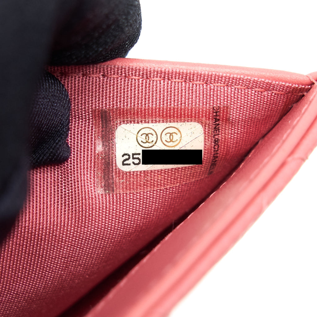 CHANEL CAVIAR MEDIUM FLAP WALLET ROSE PINK WITH GOLD CC LOGO