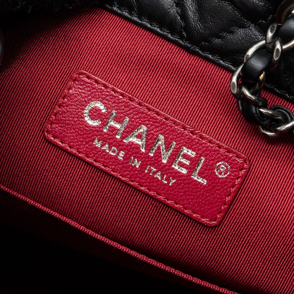 Chanel Small Gabrielle Backpack Aged Calfskin Black Multicolour Hardware