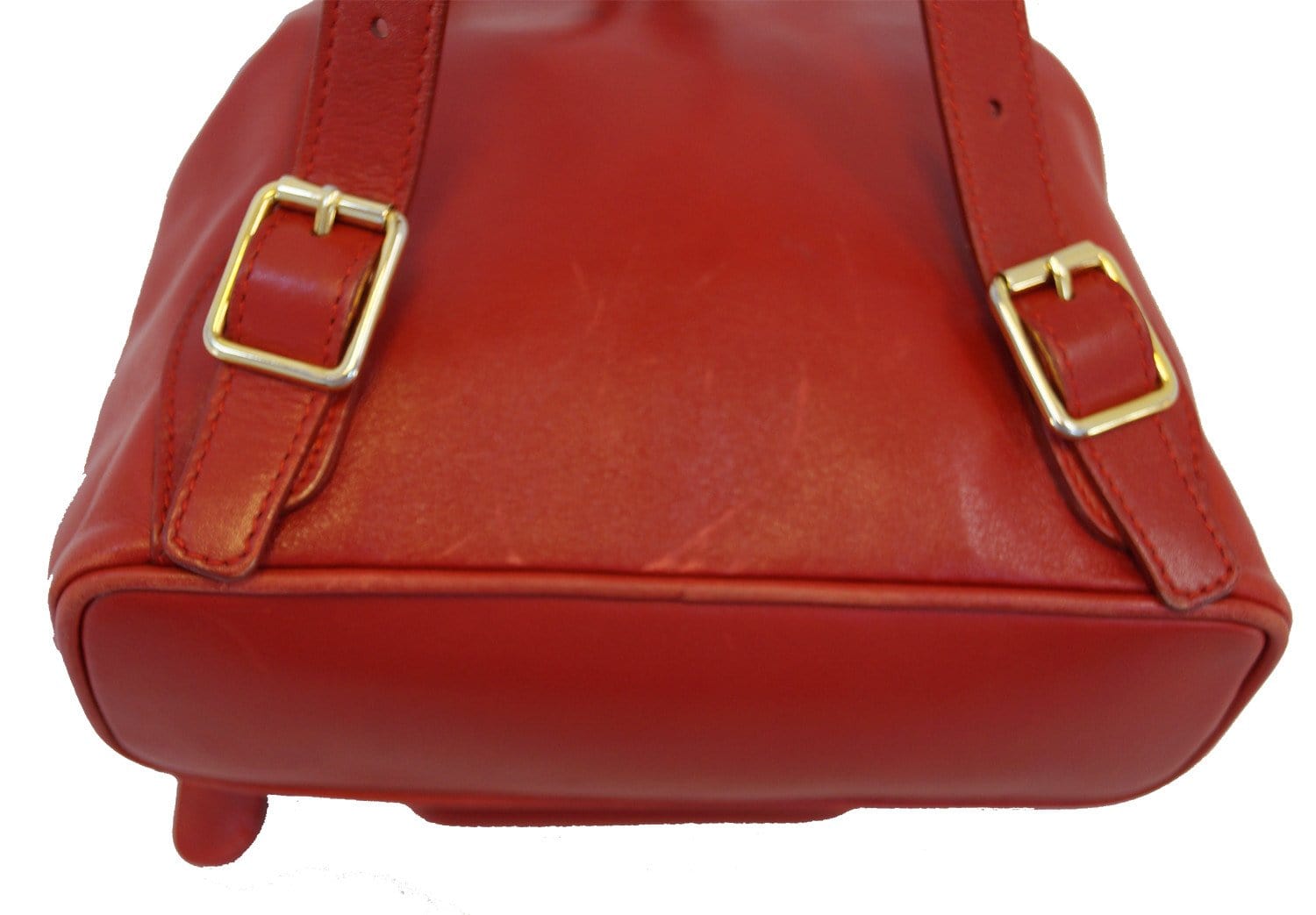 GUCCI Bamboo Leather Red Backpack Bag