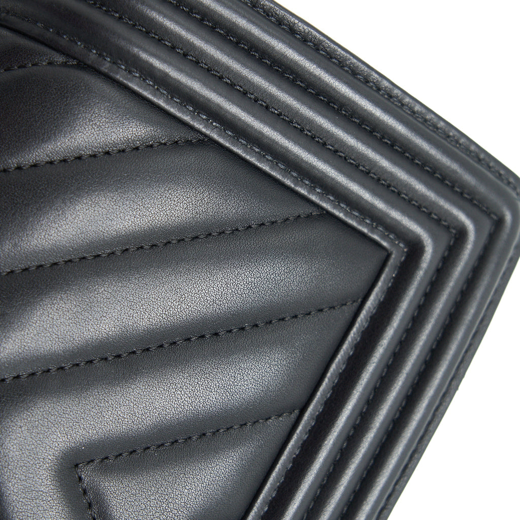 Chanel Small Chevron Leboy Bag Calfskin Black With