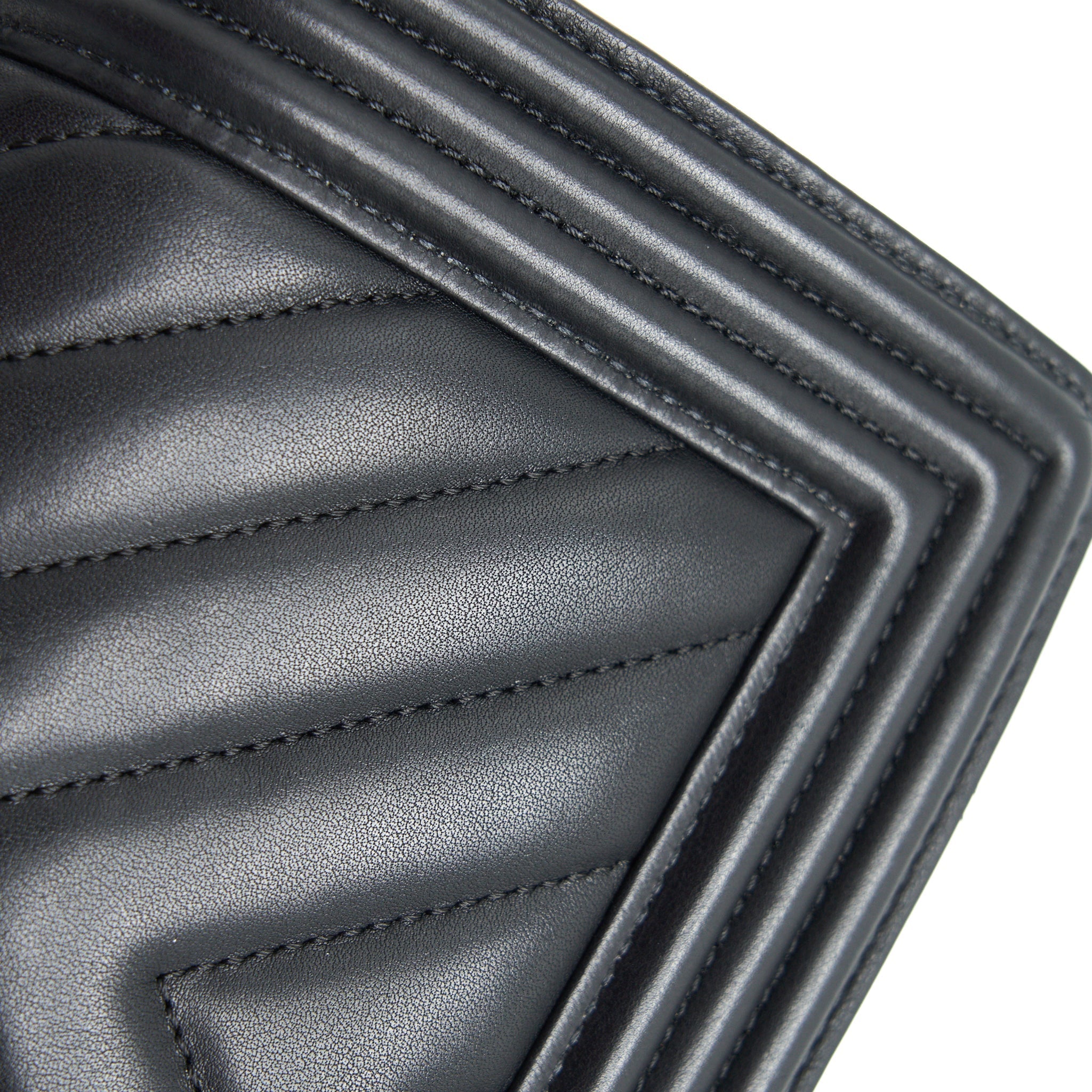 Chanel Small Chevron Leboy Bag Calfskin Black With