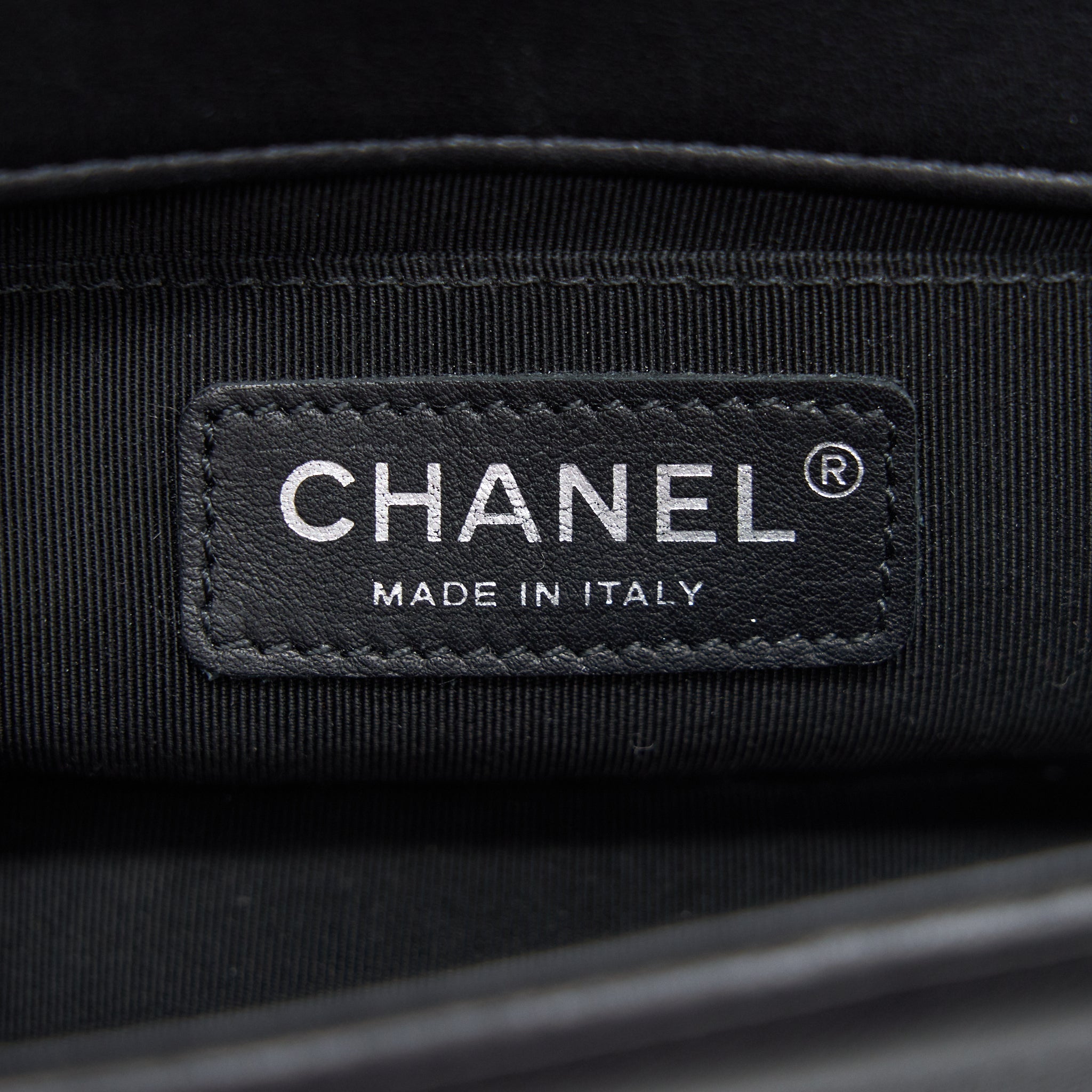 Chanel Small Chevron Leboy Bag Calfskin Black With