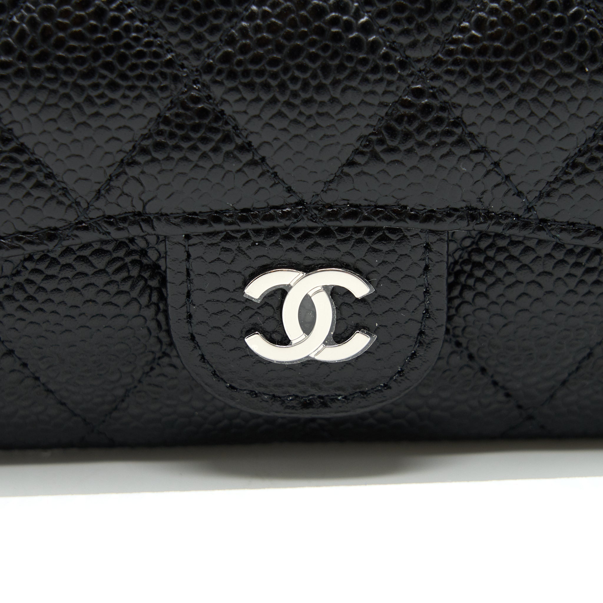 CHANEL Classic  Holder Grained Calfskin  Black
