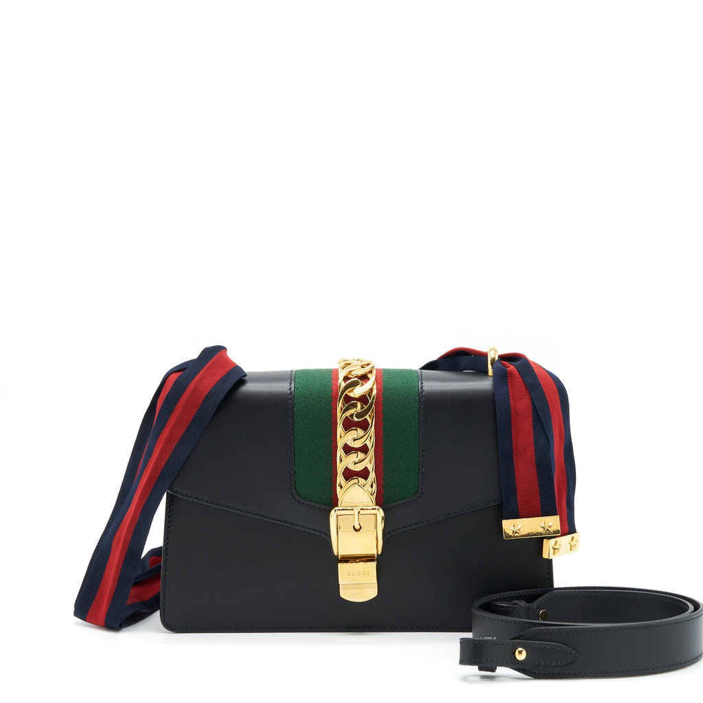 Gucci Small Sylvie Shoulder Bag Black
