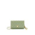Chanel 21B Green  Pearl Crush Wallet On Chain