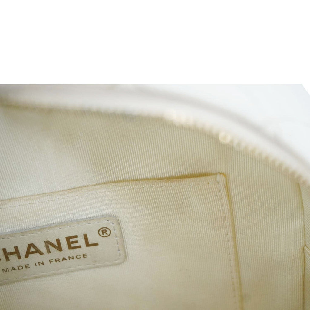 CHANEL CC Day Small Caviar Quilted Leather Backpack White