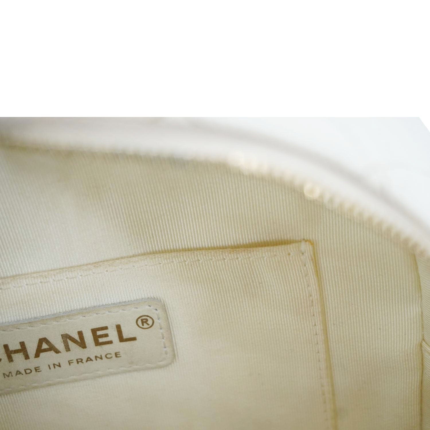 CHANEL CC Day Small Caviar Quilted Leather Backpack White