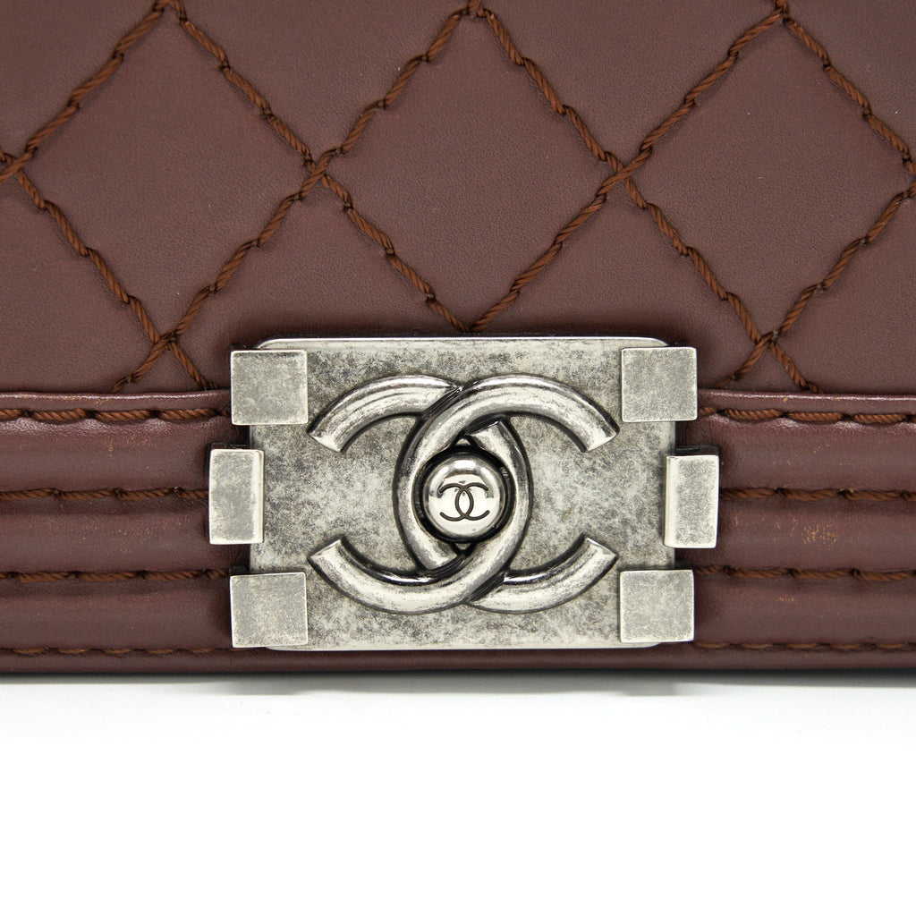CHANEL MEDIUM BOY CHANEL BAG CHOCOLATE BROWN