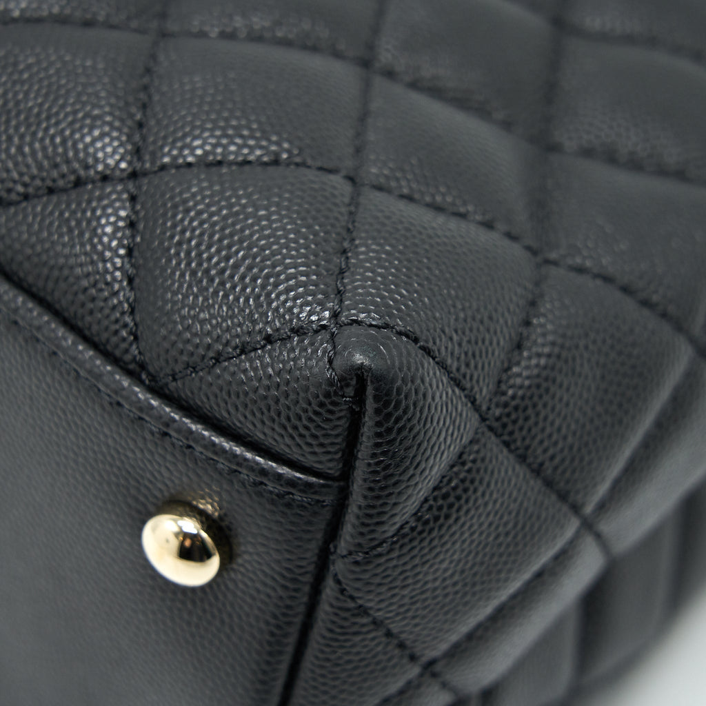 Chanel Small Coco Handle Flap Bag Caviar Black L