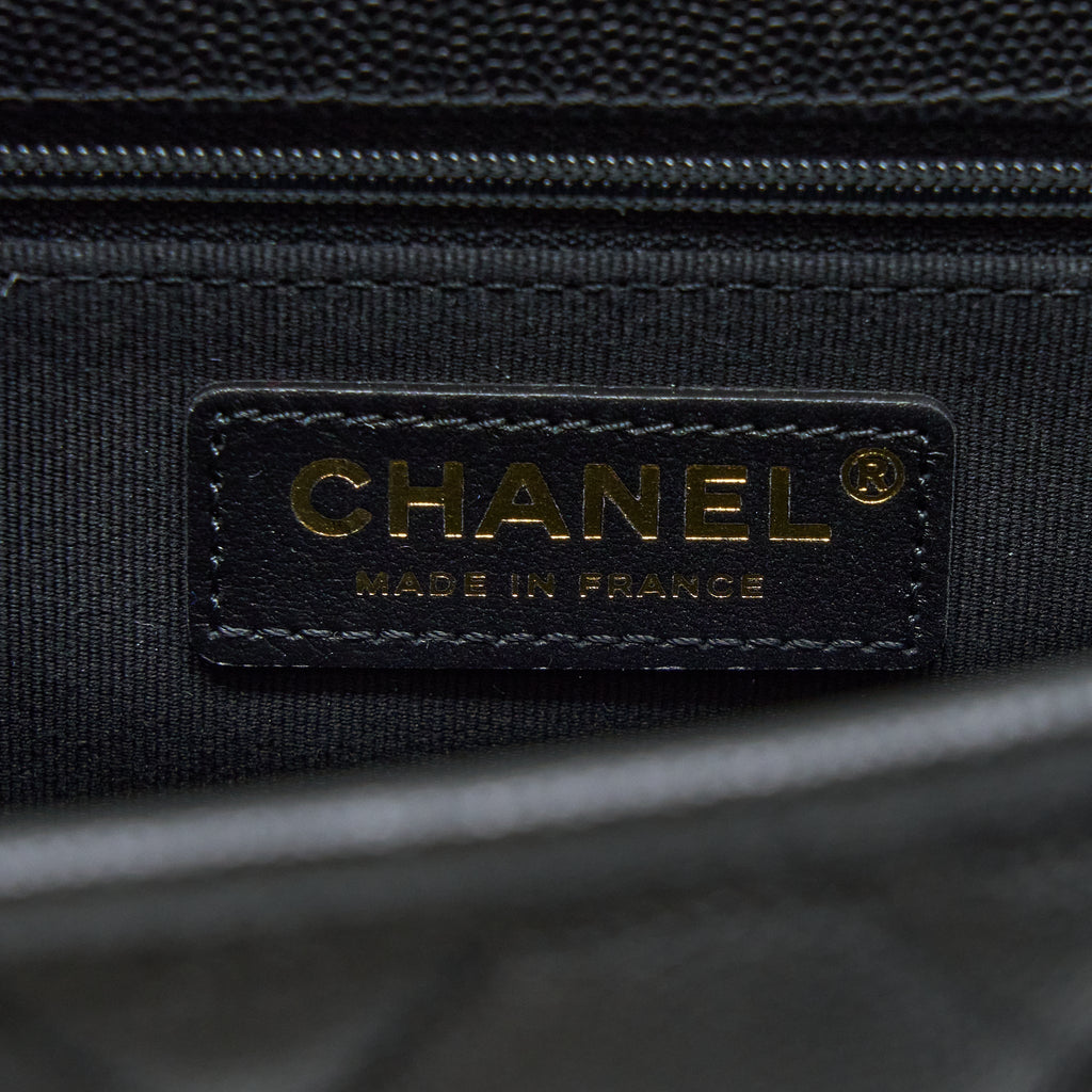 Chanel 22K Large Backpack Caviar Black Brushed  (Microchip)