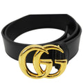 GUCCI GG Buckle Leather Belt Black 414515 Size 75.30