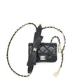 Chanel Mini Flap Belt Bag With Ribbon Lambskin Black L