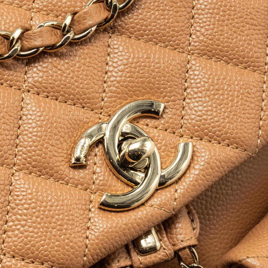 Chanel Triple Pack Backpack Caviar Caramel L (Microchip)
