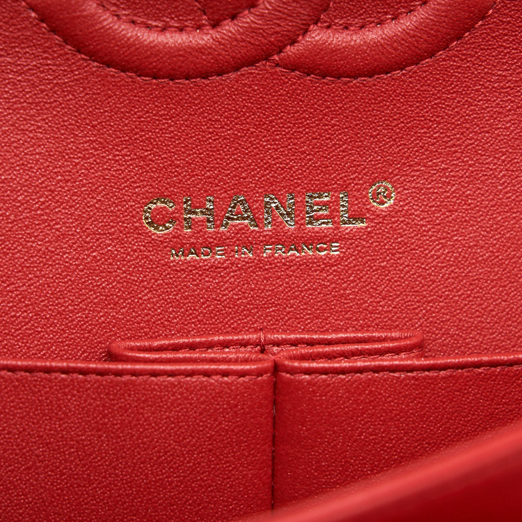 Chanel Medium Classic Double Flap Bag Red L serial29