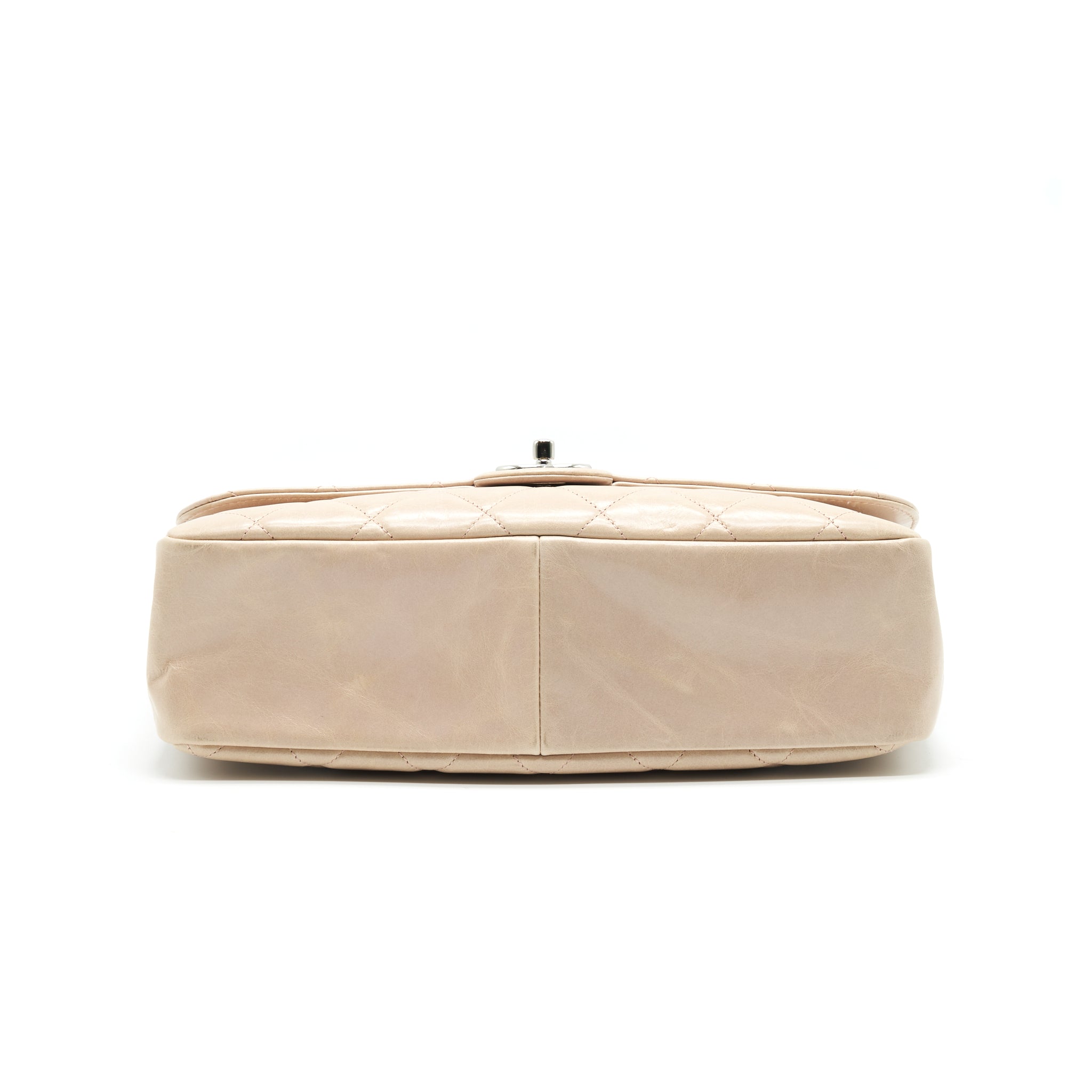 Chanel Top Handle Flap Bag with Chain Beige/ Black serial20