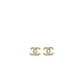 Chanel CC Logo Earring Pearl/Crystal Light Gold Tone