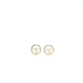 Chanel Round CC Logo Earrings Crystal Light Gold Tone