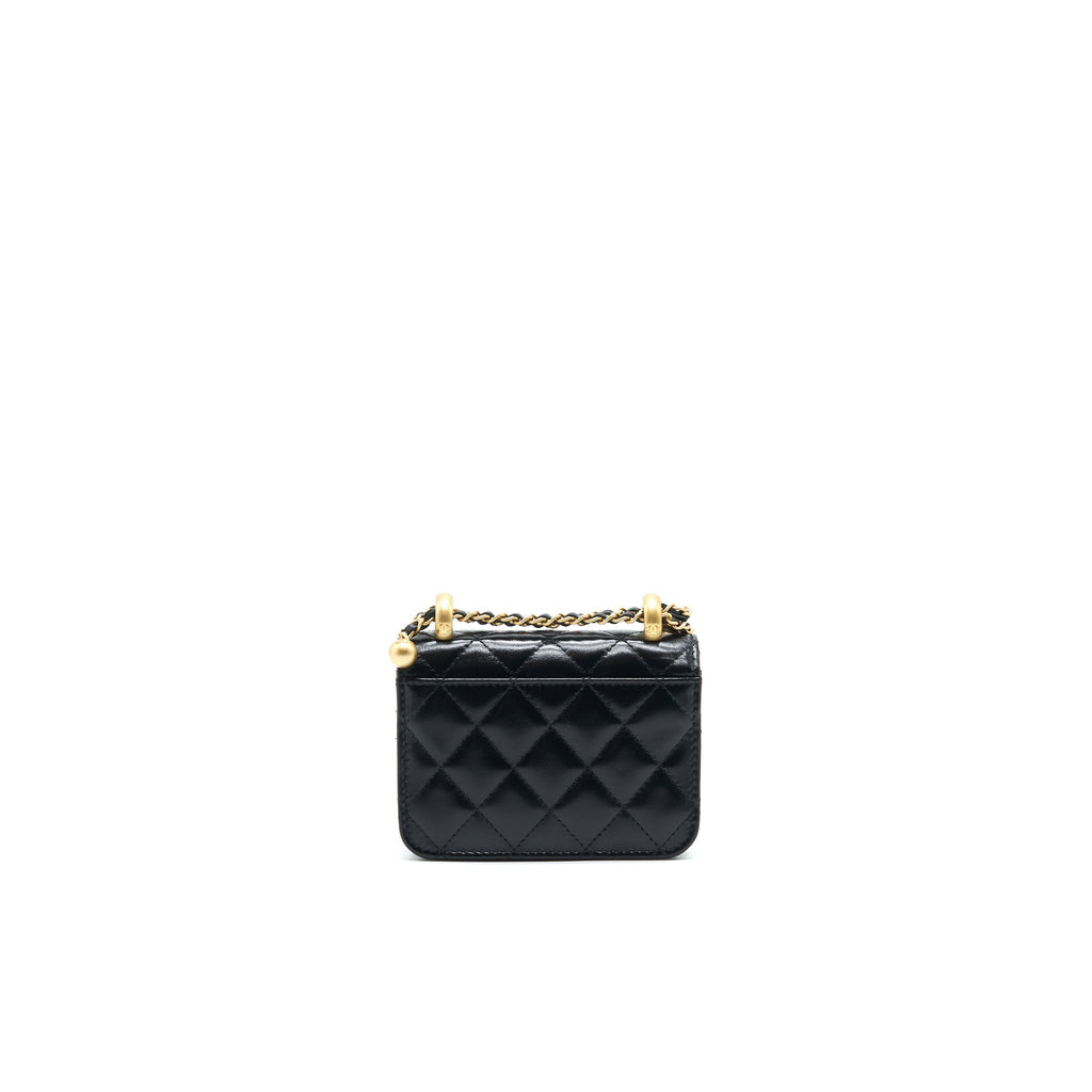 Chanel 21A Flap Coin Purse with chain Calfskin black