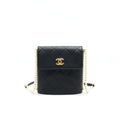 Chanel Small Hobo Bag With Pearls Black Calfskin