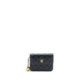 Chanel Pearl Crush Mini Flap Belt Bag Lambskin Black Brushed