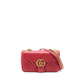Gucci Small GG Marmont Bag Calfskin Red Brushed