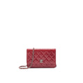 CHANEL WALLET ON CHAIN PATENT LEATHER RED