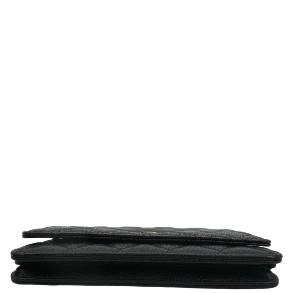 CHANEL Woc Caviar Leather Wallet On Chain Clutch Bag Black