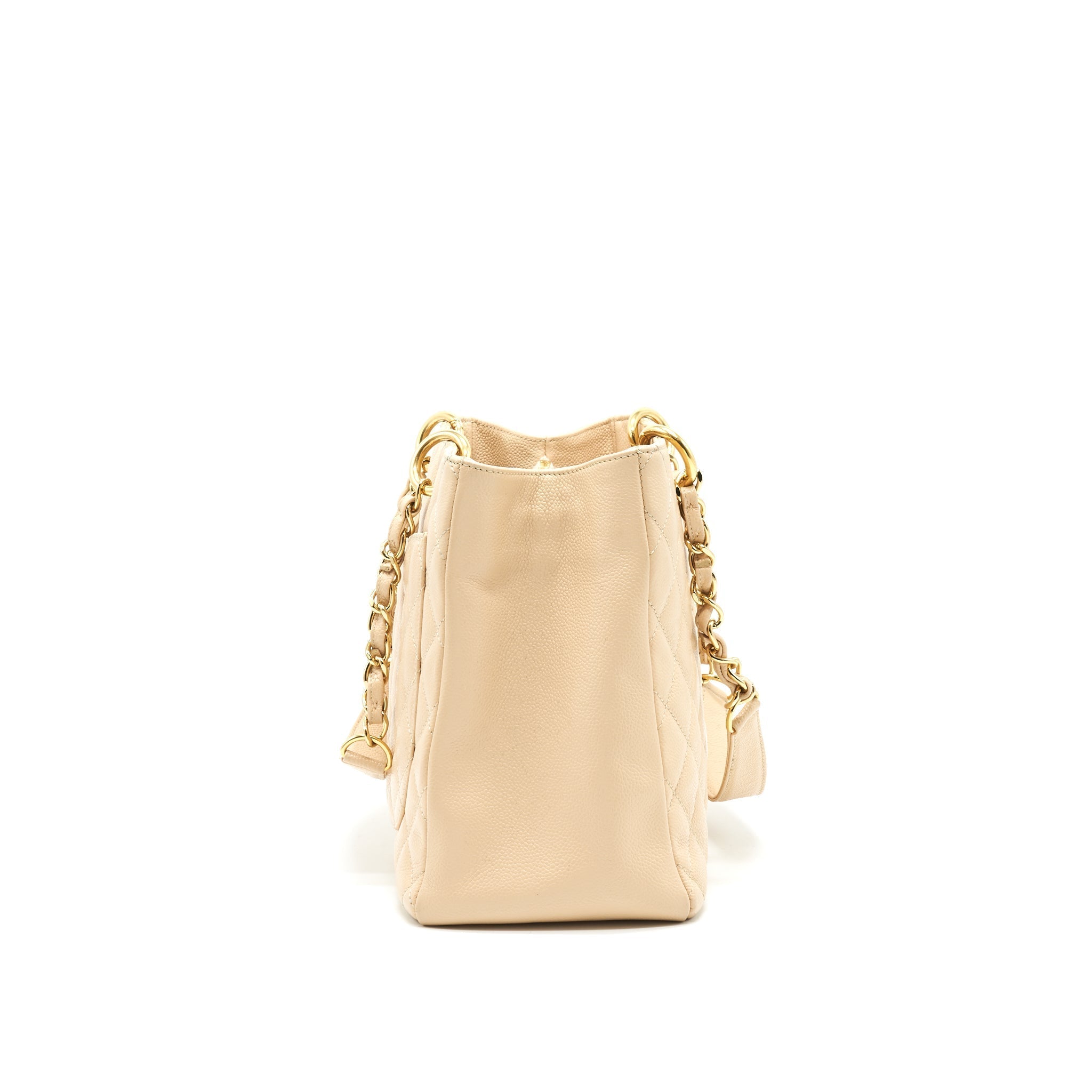 CHANEL CAVIAR GRAND SHOPPING TOTE GST IN BEIGE