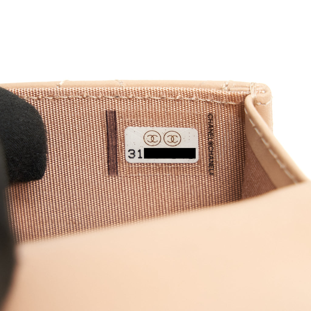 Chanel 21A Flap Coin Purse with Chain Beige  Calfskin