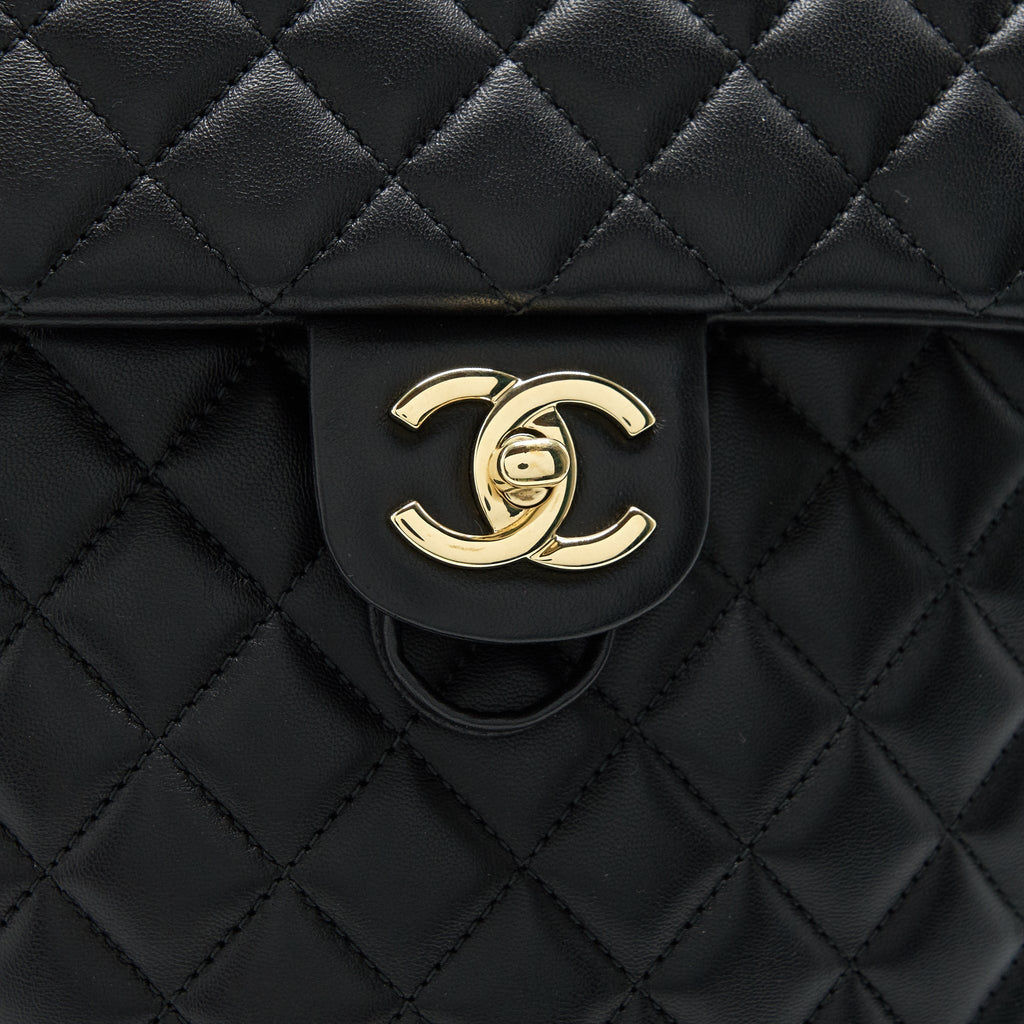 CHANEL QUILTED LAMBSKIN URBAN SPIRIT BACKPACK BLACK