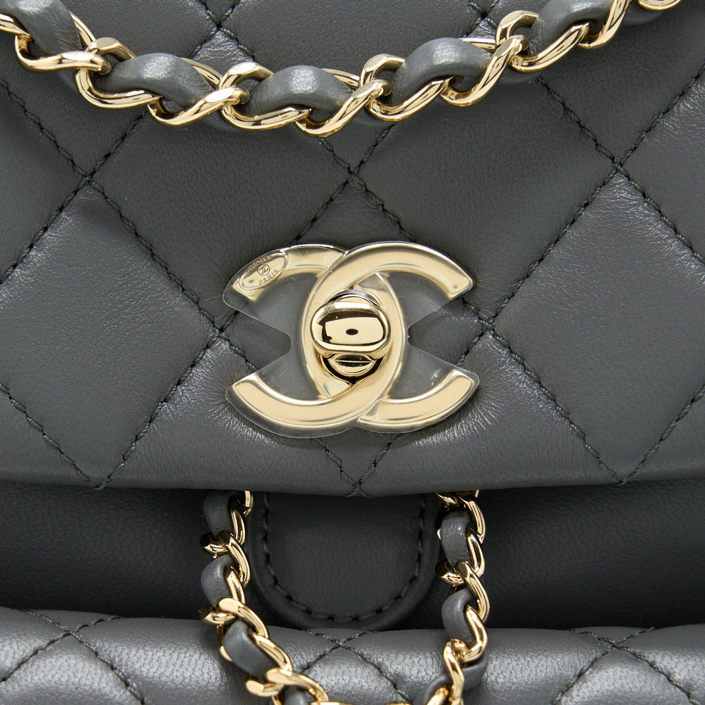 Chanel 22A Duma Backpack Lambskin Dark Grey L