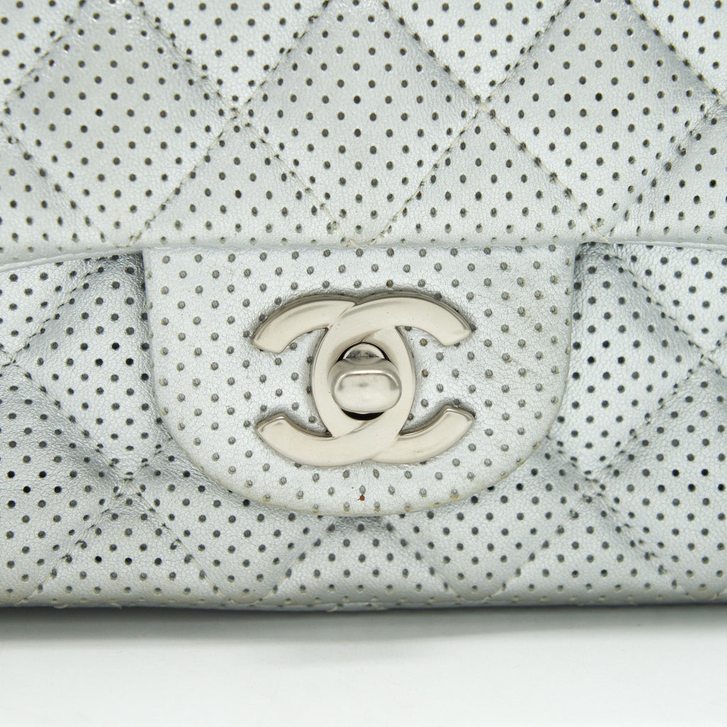 CHANEL RECTANGULAR MINI FLAP BAG SILVER