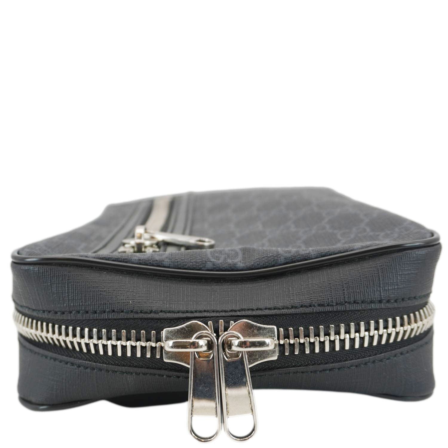 GUCCI GG Supreme Canvas Belt Bag with Zip Pocket Black 478325