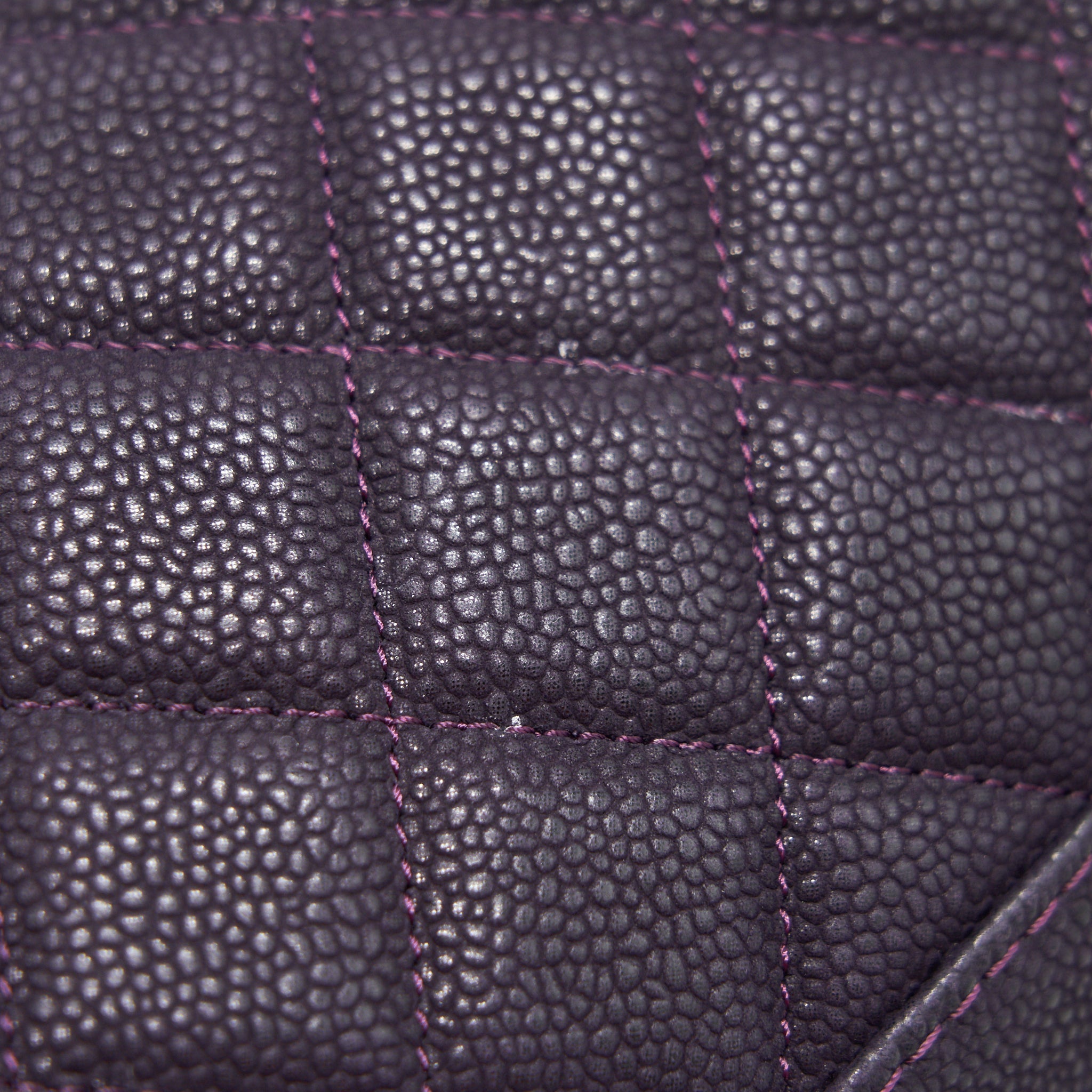 Chanel Flap Tote Bag With Chain Caviar In Purple