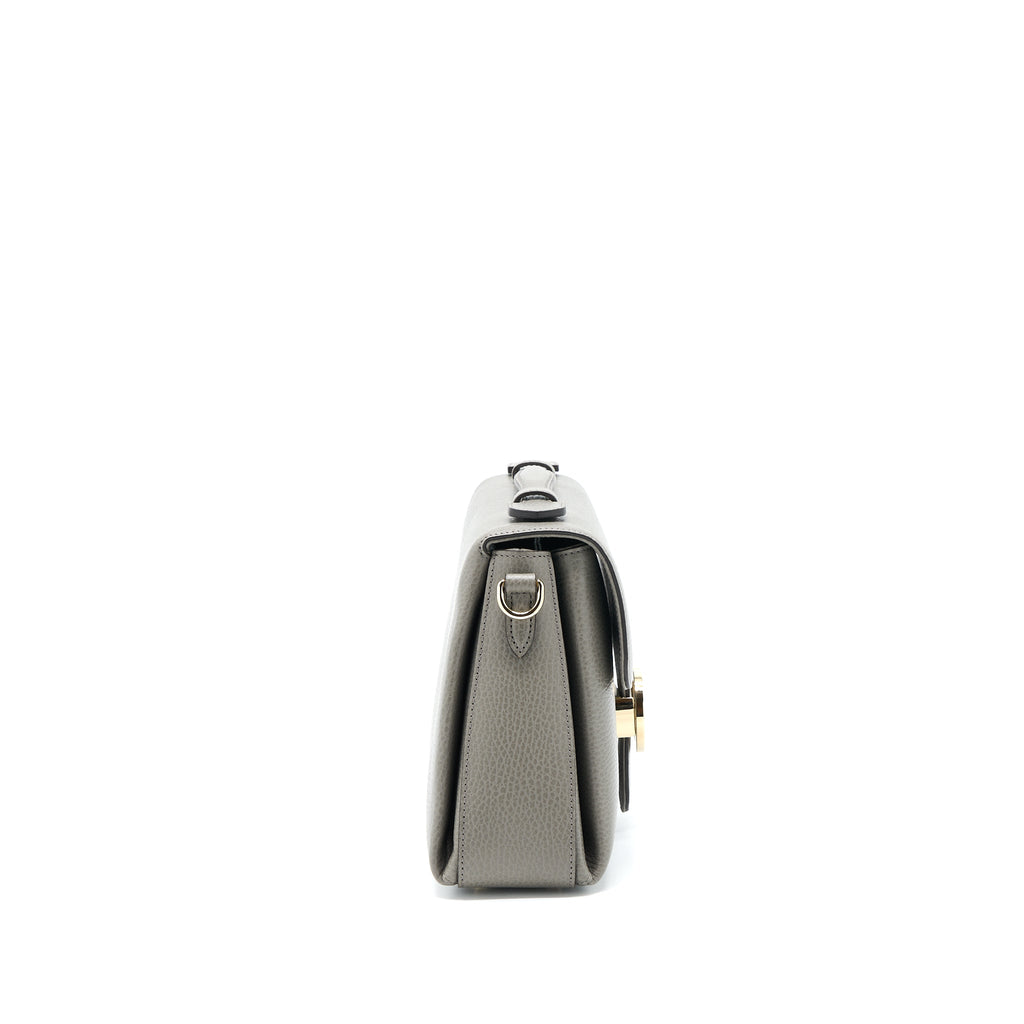 Gucci GG Top Handle Bag Caflskin Grey L