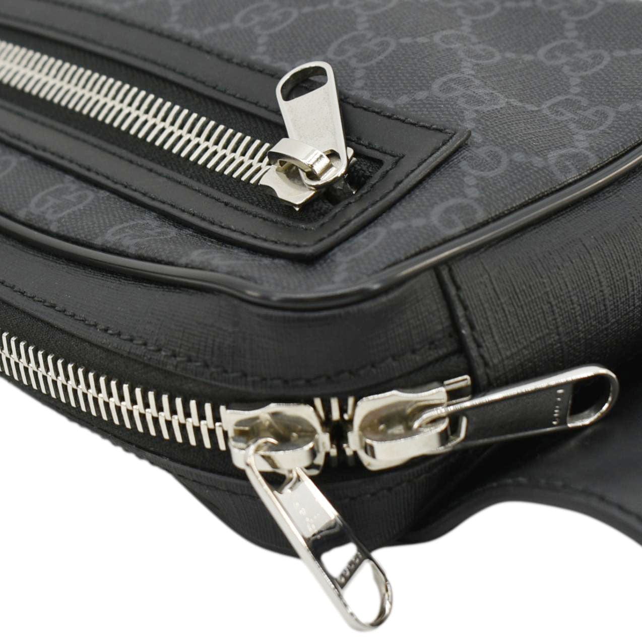 GUCCI GG Supreme Canvas Zip Belt Bag Black 474293