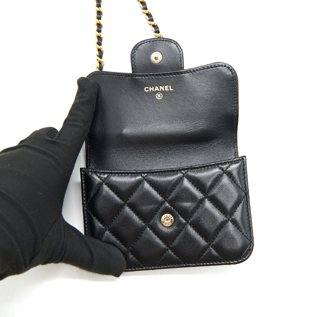 Chanel 2021 flap Coin Purse with Chain black